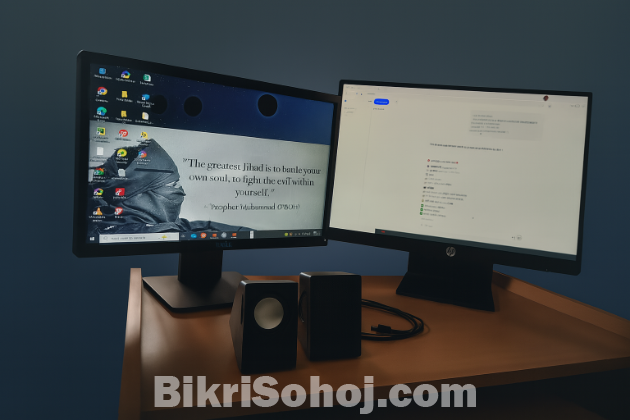 সস্তায় ফুল core i5 পিসি সেটআপ (ডুয়েল মনিটর সহ)